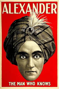 Alexander The Man Who Knows Poster,: Alexander The Man Who Knows Poster, measures 28.00 X 42.00 inches, linen backed, unknown print date