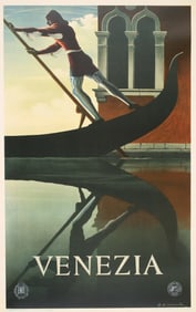 Cassandre Poster 1951 for Venezia Gondolier