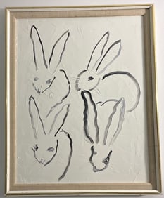Hunt Slonem Bunnies Oil on Canvas