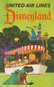 United Airlines Disneyland Travel Poster
