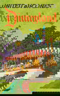 United Airlines Disneyland Travel Poster: United Airlines Disneyland Travel Poster, Walt Disney Movie poster.This poster is a must-have for any Disney fan. The poster was made in the United States and is a great addition to any Disneyana coll