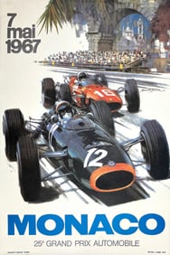 Monaco Grand Prix Poster 1967 Michael Turner