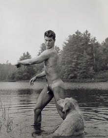 Bruce Weber "Rob and Little Bear, Pond" Photo Print.
