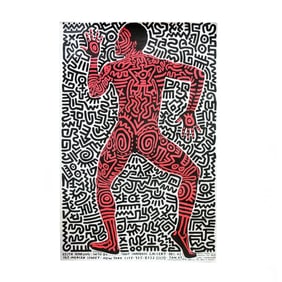 Keith Haring Original Tony Shafrazi Poster: Into '84 marker signed