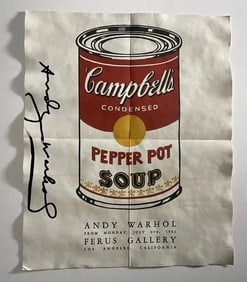 ANDY WARHOL-CAMPBELLS SOUP-FERUS GALLERY INVITATION SIGNED