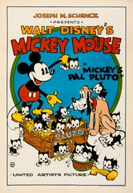 Walt Disney's "Mickey's Pal Pluto" United Artists Poster