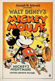 Walt Disney Productions "Mickey's Nightmare" Poster