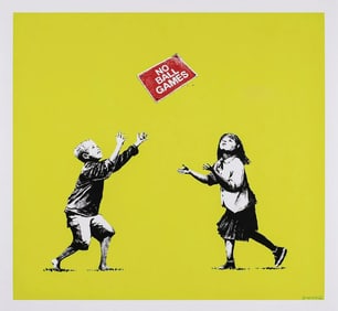 Banksy "No Ball Games" offset lithograph on wove paper pencil signed