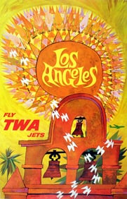 David Klein Poster for TWA - Los Angeles California