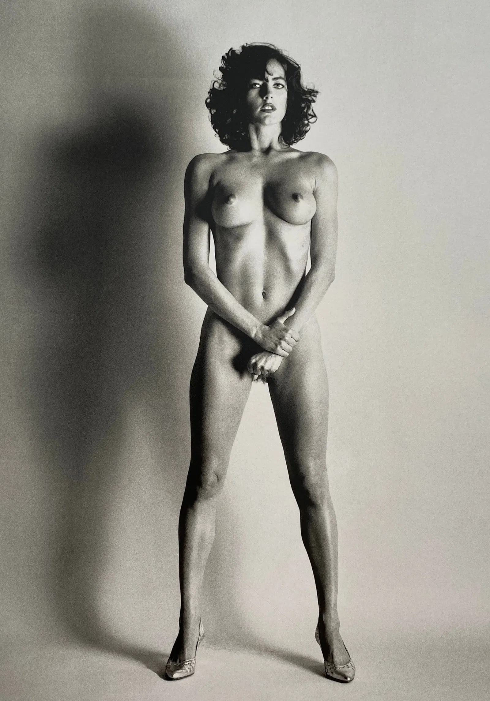 Helmut Newton "Big Nude III, Paris, 1980" Print: Helmut Newton "Big Nude III, Paris, 1980" Print, Measures 12x8 inches, printed and mounted.