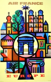 Air France Europe Travel Poster by Nathan