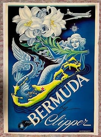 BORIS ARTZBASHEFF Bermuda Clipper Poster