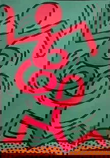 Keith Haring - Montreux, 1983 - Print: Keith Haring - Montreux, 1983 - Print, measures 20 X 29 inches