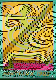 Keith Haring - Montreux, 1983 - Print: Keith Haring - Montreux, 1983 - Prinrt, measures 20.00 X 29.00 inches