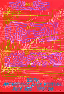 Keith Haring and Andy Warhol - Montreux Jazz Festival.: Keith Haring and Andy Warhol - Montreux Jazz Festival Print, 27 1/5 by 39 inches.