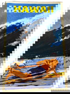Hawaii Poster on Linen: Hawaii Poster on Linen measuring at 24x36 inches