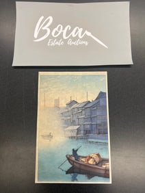 Kawase Hasui (1883-1957) | Morning in Dotonbori, Osaka (Osaka Dotonburi no asa) | "Showa period,