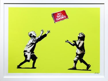 Banksy "No Ball Games" offset lithograph on wove paper pencil signed and numbered
