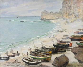 Claude Monet- "Boats on the Beach at Etretat, 1883"
