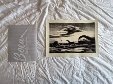 Thomas Hart Benton "The Race" pencil signed