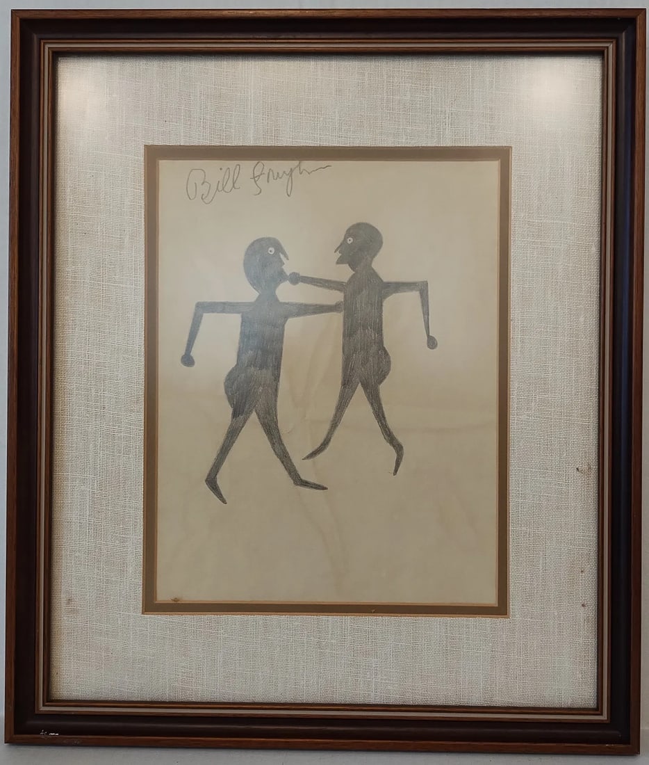 Bill Traylor Signed Outsider Folk Art Painting on Paper - African American Art (1 of 5)