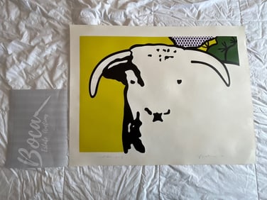 Lichtenstein Bull Print Signed