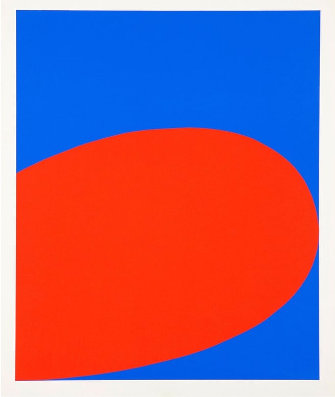 Ellsworth Kelly "Dark Blue with Red": Ellsworth Kelly "Dark Blue with Red" 1964 on glossy paper and mounted to high quality archival paper. Measures 6x8.