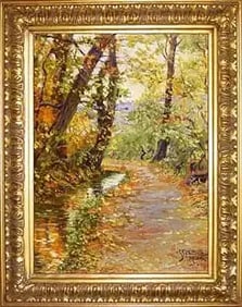 Egon Schiele (Winding Brook) Oil Painting