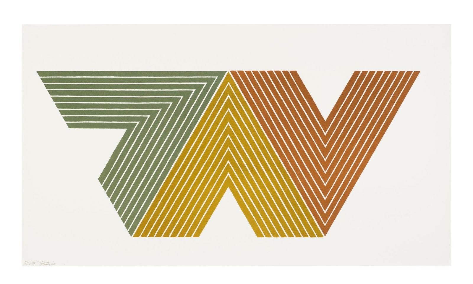 FRANK STELLA (B. 1936) Quathlamba II, from V Series: FRANK STELLA (B. 1936) Quathlamba II, from V Series, Prinrt on Wove paper, 1968, signed and dated in pencil, numbered 31/100 (there were also twelve artist's proofs), published by Gemini G.E.L., Los A