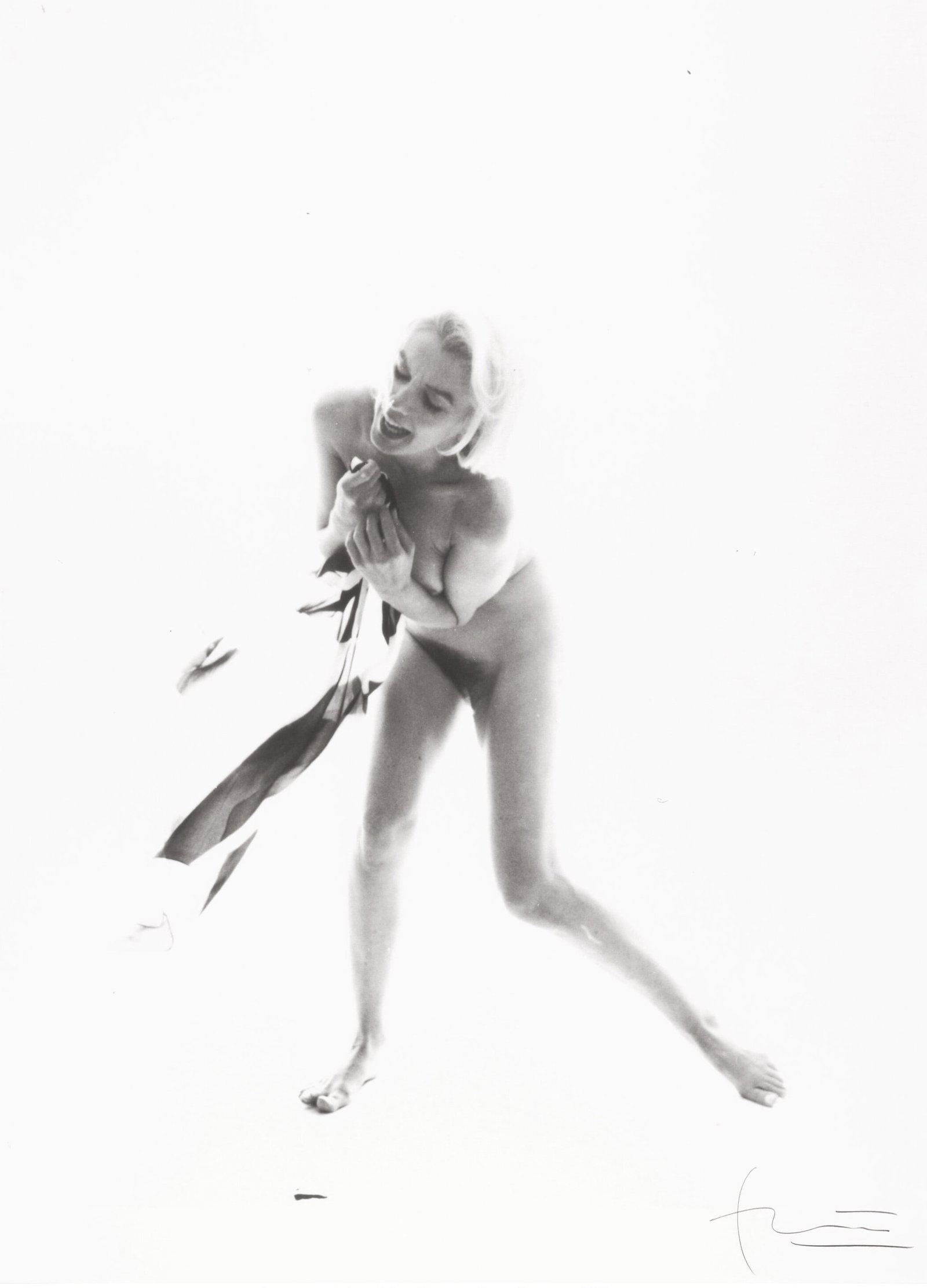 BERT STERN MARILYN MONROE NUDE PHOTO PRINT: Bert Stern Marilyn Monroe nude Photographic Print measuring at 37x28.75 inches