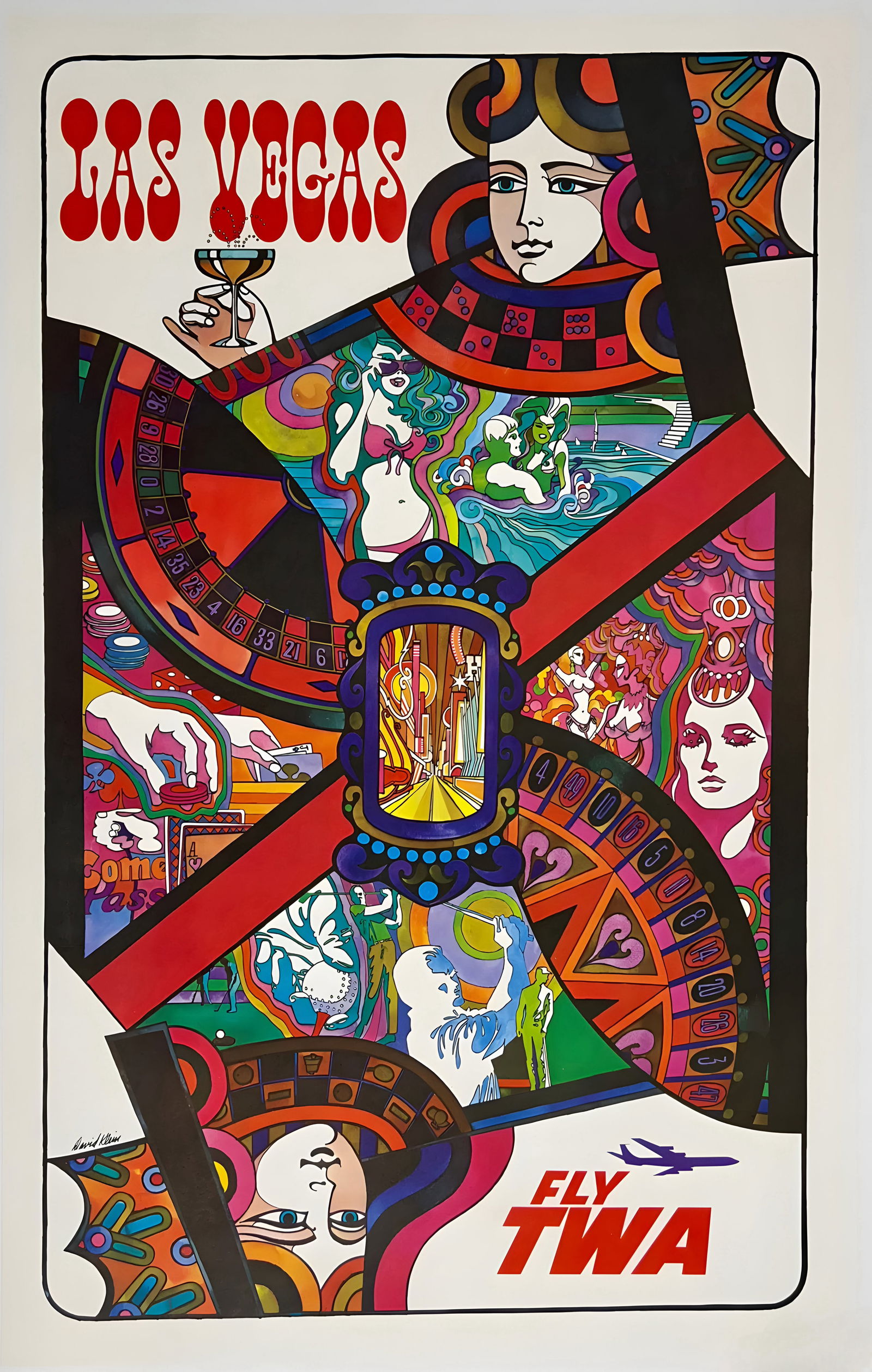 Fly TWA Las Vegas, David Klein Travel Poster (1 of 1)