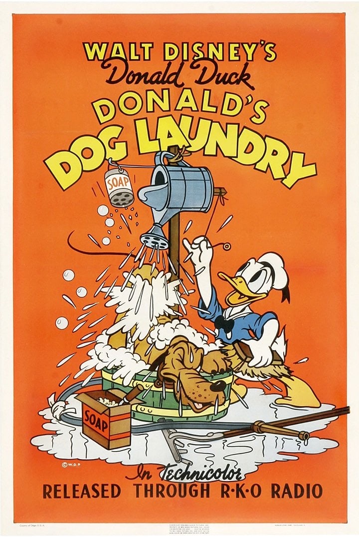 Walt Disney's Donald Duck "Donald's Dog Laundry" RKO Poster (1 of 1)
