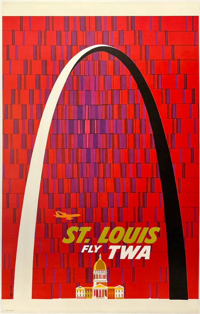 Fly TWA St. Louis, David Klein Travel Poster (1 of 1)