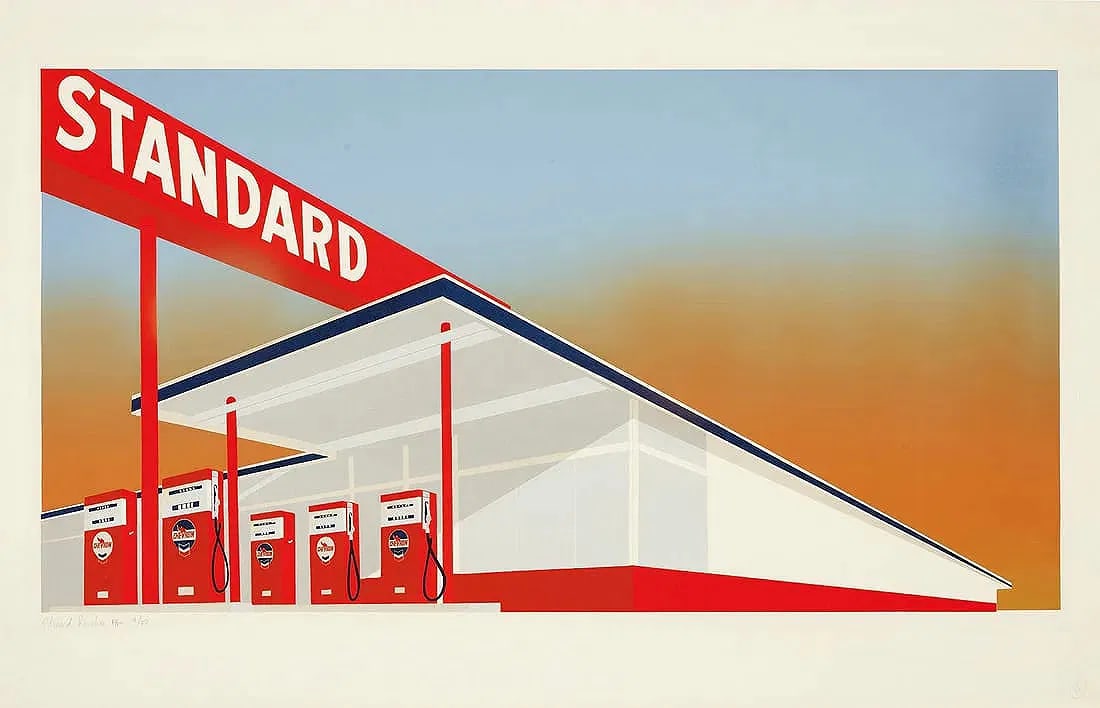 Ed Ruscha STANDARD Pencil Signed and Dated: Ed Ruscha STANDARD, Measures 42 x 25 3/8 inches, pencil signed and dated by the artist