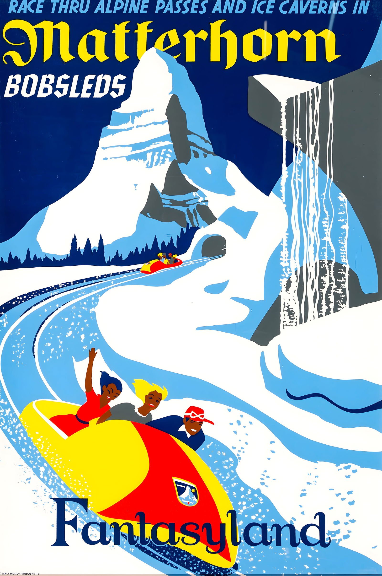 Disneyland Matterhorn Bobsled Poster: Disneyland Matterhorn Bobsled Poster - This poster is a must-have for any Disney fan. This poster was made in the USA and is a great addition to any Disneyana collection. This poster is perfect for di