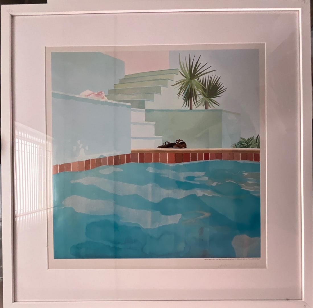 David Hockney "Pool and Steps" offset lithograph pencil signed (1 of 2)