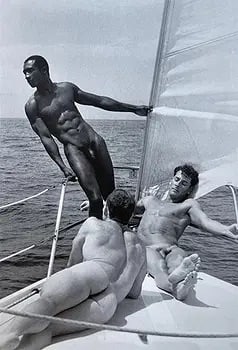Tom Bianchi "Sailboat, Male Nude" Print: Tom Bianchi "Sailboat, Male Nude" Photo Print, Professionaly Mounted, Measures 8.6x5.9 inches, unknown print date.