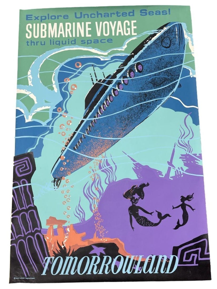 Disney Submarine Tommorowland Poster: Disney Submarine Tommorowland Poster, This poster is a must-have for any Disney fan, is part of a special collection. The poster was made in the United States and is a great addition to any Disneyana