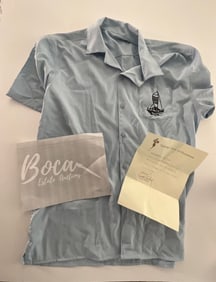 ELVIS PRESLEY OWNED AND MOVIE WORN BLUE SAILBOAT SHIRT