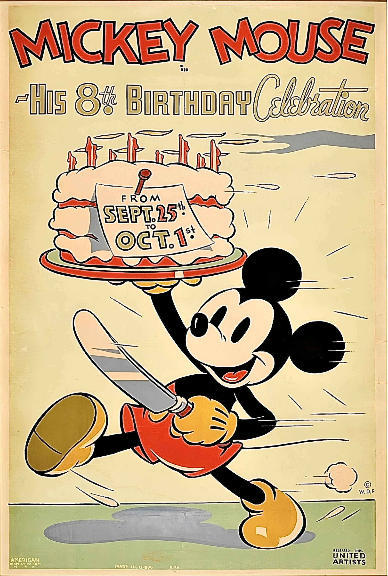 Disney Mickey Mouse 8th Birthday Celebration Poster: Disney Mickey Mouse 8th Birthday Celebration Poster, This poster is a must-have for any Disney fan. This poster was made in the USA and is a great addition to any Disneyana collection. This poster is