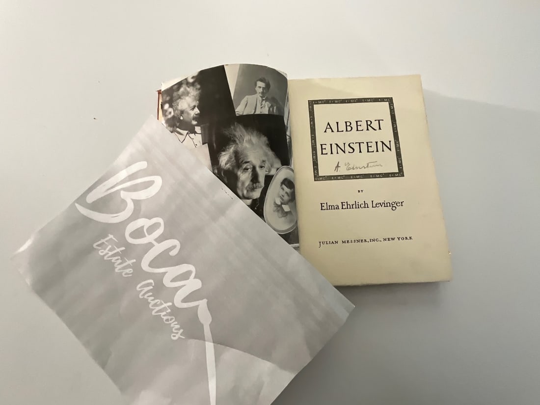 Albert Einstein 1949 book pencil signed (1 of 3)