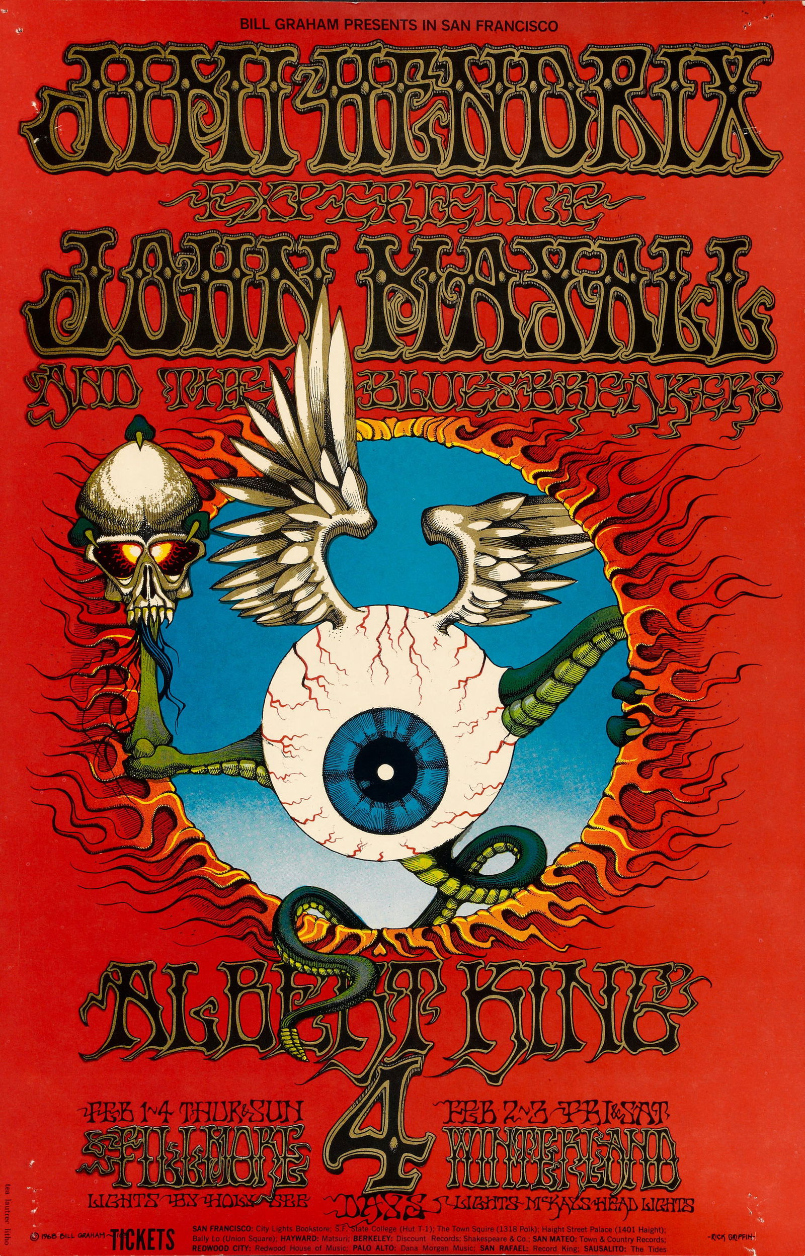 Jimi Hendrix "Flying Eye" Concert Poster (1 of 1)