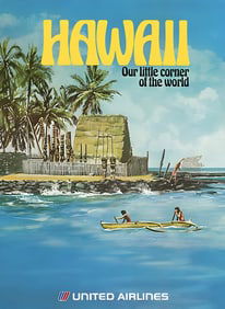 Hawaii United Airlines Travel Poster