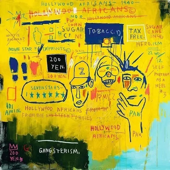 Jean Michel Basquiat - Hollywood Africans, 1983: Jean Michel Basquiat - Hollywood Africans, 1983 , measures 40" x 40", Print