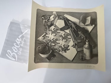 M C Escher offset lithograph REPTILES 1968 pencil signed
