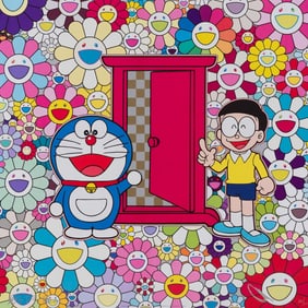 Anywhere Door in the Field of Flowers (Dokodemo Door) by Takashi Murakami