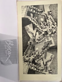 M C Escher offset lithograph HOUSE OF STAIRS pencil signed