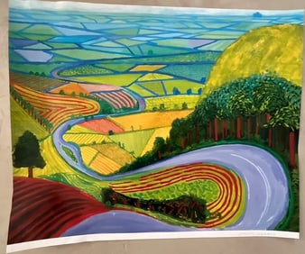 David Hockney garrowby hill pencil signed