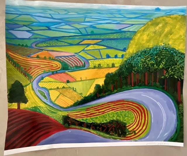 David Hockney garrowby hill pencil signed (1 of 2)