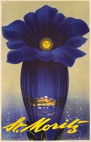 St. Moritz by Leo Keck, Swiss travel poster